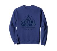 Citation inspirante de Superpower pour travailleur Social Scolaire Sweatshirt, Unisexe pour Adultes, Bleu Marine, M