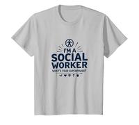 Citation inspirante de Superpower pour travailleur Social Scolaire T-Shirt, Enfant, Argent, 8 Ans