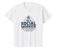 Citation inspirante de Superpower pour travailleur Social Scolaire T-Shirt, Enfant, Blanc, 3 Ans