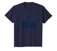 Citation inspirante de Superpower pour travailleur Social Scolaire T-Shirt, Enfant, Bleu Marine, 10 Ans