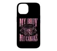Citation inspirante de Tatouage My Body is My Canvas Coque pour iPhone 14