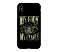Citation inspirante de Tatouage My Body is My Canvas Coque pour iPhone XS Max