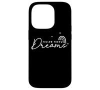 Citation inspirante d'étoiles Arc-en-Ciel Follow Your Dreams Coque pour iPhone 14 Pro