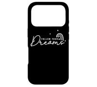 Citation inspirante d'étoiles Arc-en-Ciel Follow Your Dreams Coque pour iPhone 17 Pro
