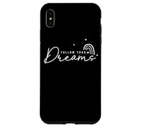 Citation inspirante d'étoiles Arc-en-Ciel Follow Your Dreams Coque pour iPhone XS Max