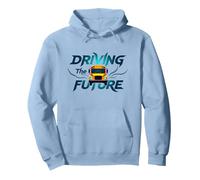 Citation inspirante du Chauffeur d'autobus Scolaire Conduisant l'avenir Sweat à Capuche, Unisexe pour Adultes, Bleu poudré, L