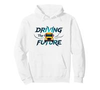 Citation inspirante du Chauffeur d'autobus Scolaire Conduisant l'avenir Sweat à Capuche, Unisexe pour Adultes, Blanc, XXL