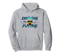 Citation inspirante du Chauffeur d'autobus Scolaire Conduisant l'avenir Sweat à Capuche, Unisexe pour Adultes, Gris Chiné, S