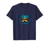 Citation inspirante du Chauffeur d'autobus Scolaire Conduisant l'avenir T-Shirt, Homme, Bleu Marine, 5XL