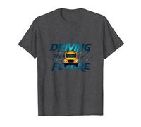 Citation inspirante du Chauffeur d'autobus Scolaire Conduisant l'avenir T-Shirt, Homme, Chiné Foncé, 6XL