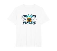 Citation inspirante du Chauffeur d'autobus Scolaire Conduisant l'avenir T-Shirt, Homme Grandes Tailles, Blanc, 2X Tall