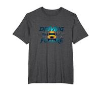 Citation inspirante du Chauffeur d'autobus Scolaire Conduisant l'avenir T-Shirt, Homme Grandes Tailles, Chiné Foncé, 2X Tall