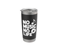 Citation inspirante No Music No Life Lover Gobelet isotherme en acier inoxydable double paroi