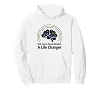 Citation inspirante pour Changer la Vie des Travailleurs Sociaux Scolaires Sweat à Capuche, Unisexe pour Adultes, Blanc, XL