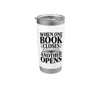 Citation inspirante When One Book Closes Another Opens Gobelet isotherme en acier inoxydable double paroi