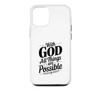 Citation inspirante « with God All Things are Possible » Coque pour iPhone 12/12 Pro