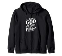 Citation inspirante « with God All Things are Possible » Sweat à Capuche
