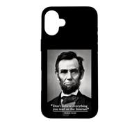 Citation Internet Abe Lincoln Coque pour iPhone 16 Plus