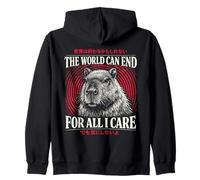 Citation Japonaise Gothique Capybara The World Can End Dark Humor Sweat à Capuche