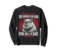 Citation Japonaise Gothique Capybara The World Can End Dark Humor Sweatshirt