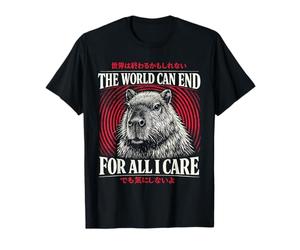 Citation Japonaise Gothique Capybara The World Can End Dark Humor T-Shirt