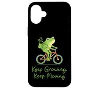Citation Keep Growing Citation Cyclisme Grenouille Motivationnelle Croissance Mindset Coque pour iPhone 16 Plus