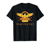 Citation Latine Jules César Veni Vidi Vici SPQR Aigle Romain T-Shirt