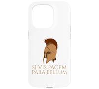 Citation Latine - Si Vis Pacem Para Bellum - Casque Spartiate Coque pour iPhone 15 Pro