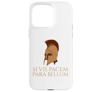 Citation Latine - Si Vis Pacem Para Bellum - Casque Spartiate Coque pour iPhone 15 Pro Max