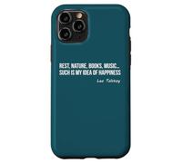 Citation Leo Tolstoï - Bonheur Vie Simple Lecture Coque pour iPhone 11 Pro