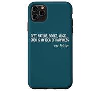 Citation Leo Tolstoï - Bonheur Vie Simple Lecture Coque pour iPhone 11 Pro Max