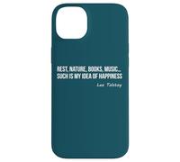 Citation Leo Tolstoï - Bonheur Vie Simple Lecture Coque pour iPhone 14 Plus
