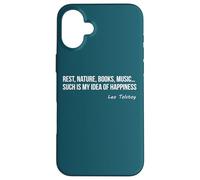 Citation Leo Tolstoï - Bonheur Vie Simple Lecture Coque pour iPhone 16 Plus
