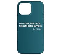 Citation Leo Tolstoï - Bonheur Vie Simple Lecture Coque pour iPhone 16 Pro Max