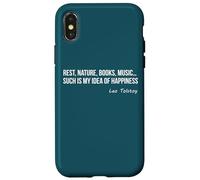 Citation Leo Tolstoï - Bonheur Vie Simple Lecture Coque pour iPhone X/XS
