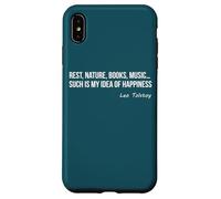 Citation Leo Tolstoï - Bonheur Vie Simple Lecture Coque pour iPhone XS Max