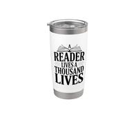Citation littéraire A Reader Lives A Thousand Lives Gobelet isotherme en acier inoxydable double paroi