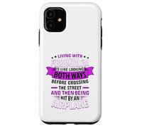 Citation « Living with Fibromyalgia » en Disant Fibro Awareness Coque pour iPhone 11