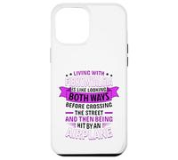 Citation « Living with Fibromyalgia » en Disant Fibro Awareness Coque pour iPhone 12 Pro Max