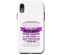 Citation « Living with Fibromyalgia » en Disant Fibro Awareness Coque pour iPhone XR