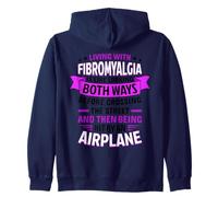 Citation « Living with Fibromyalgia » en Disant Fibro Awareness Sweat à Capuche