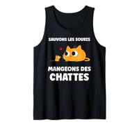 Citation mangeons des chattes Humour Sauvons Les Souris Débardeur
