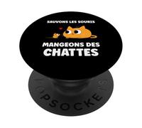 Citation mangeons des chattes Humour Sauvons Les Souris PopSockets PopGrip Adhésif