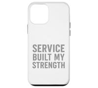 Citation militaire vintage « Service Built My Strength ». Coque pour iPhone 12 mini
