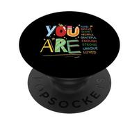 Citation motivante pour Enfants « You are Smart Brave Strong Kind » PopSockets PopGrip Adhésif