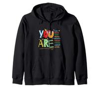 Citation motivante pour Enfants « You are Smart Brave Strong Kind » Sweat à Capuche