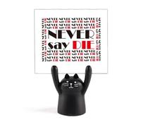 Citation Never Say Die Art Déco Mode Mémo Support Dessin animé Chat Noir Décoration