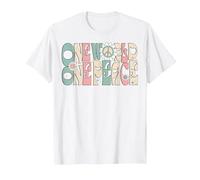 Citation « One World One Peace » T-Shirt, Homme, Blanc, 4XL