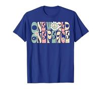 Citation « One World One Peace » T-Shirt, Homme, Bleu Royal, M