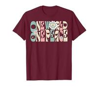 Citation « One World One Peace » T-Shirt, Homme, Marron, S